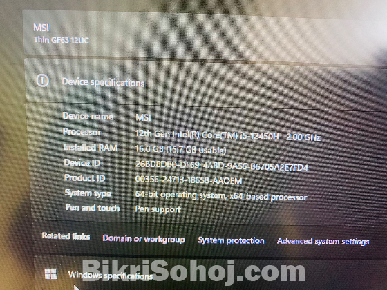 MSI GF63 RTX 3050